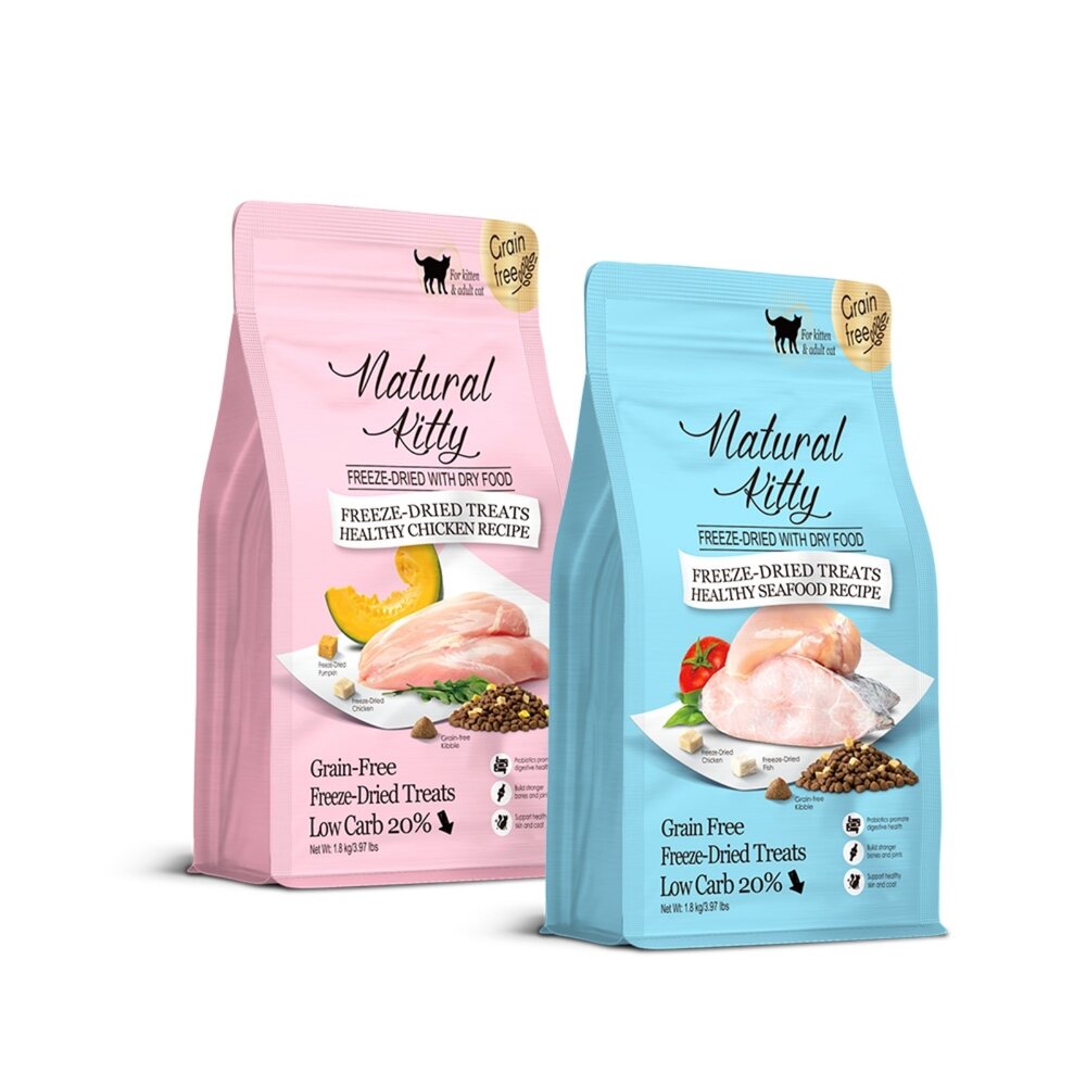 Natural Kitty 自然小貓 低碳無穀凍乾糧 800g 1.8kg 貓乾糧 貓主食 貓飼料『WANG』-圖片-1