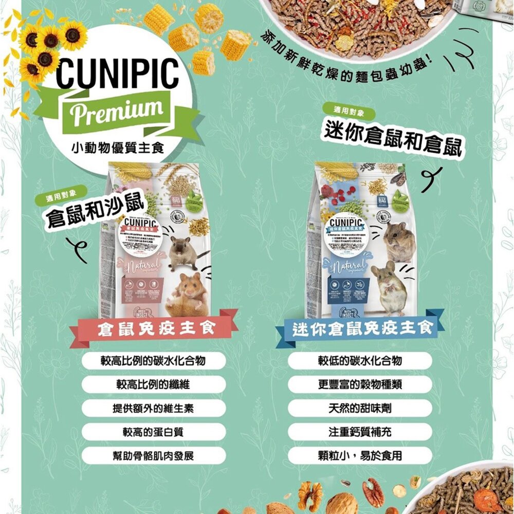 西班牙 CUNIPIC 小動物主食600g-2.5kg 成幼兔 天竺鼠 免疫 亮毛 腸胃 小動物主食 飼料『WANG』-圖片-4