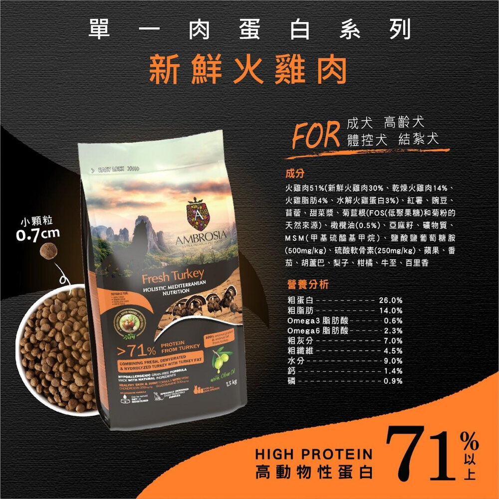 AMBROSIA 安柏希雅 無穀鮮肉犬糧 100g 單一肉蛋白 幼母犬/迷你小型犬/高齡體控犬『WANG』-圖片-8