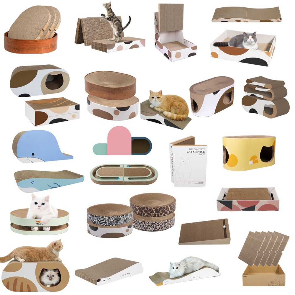 MSBC 主子優選 貓抓板系列 瓦愣紙貓抓板 貓窩貓抓板 貓抓板 貓抓窩 不掉屑貓抓板『WANG』-圖片-1