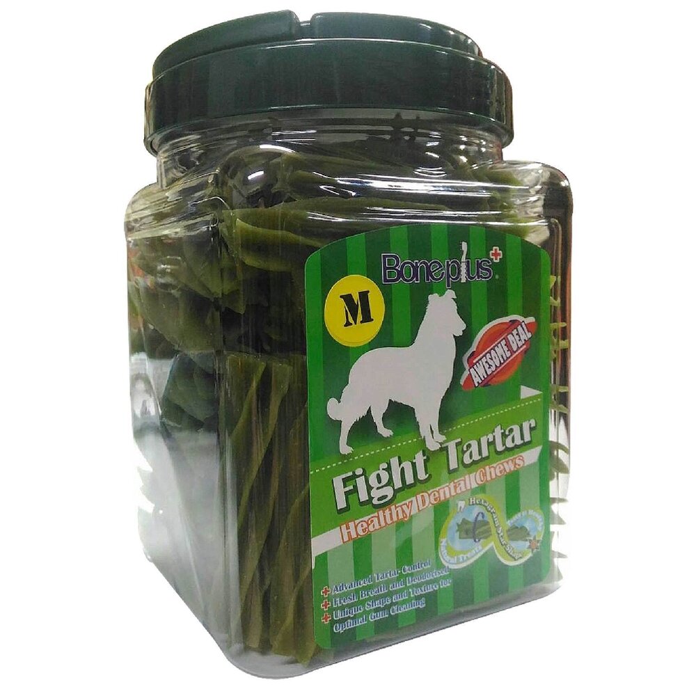 BONE PLUS 潔牙棒1000g-1100g 家庭號桶裝 雙頭 六星 雙色骨結 起司六星 狗潔牙骨『WANG』-圖片-6