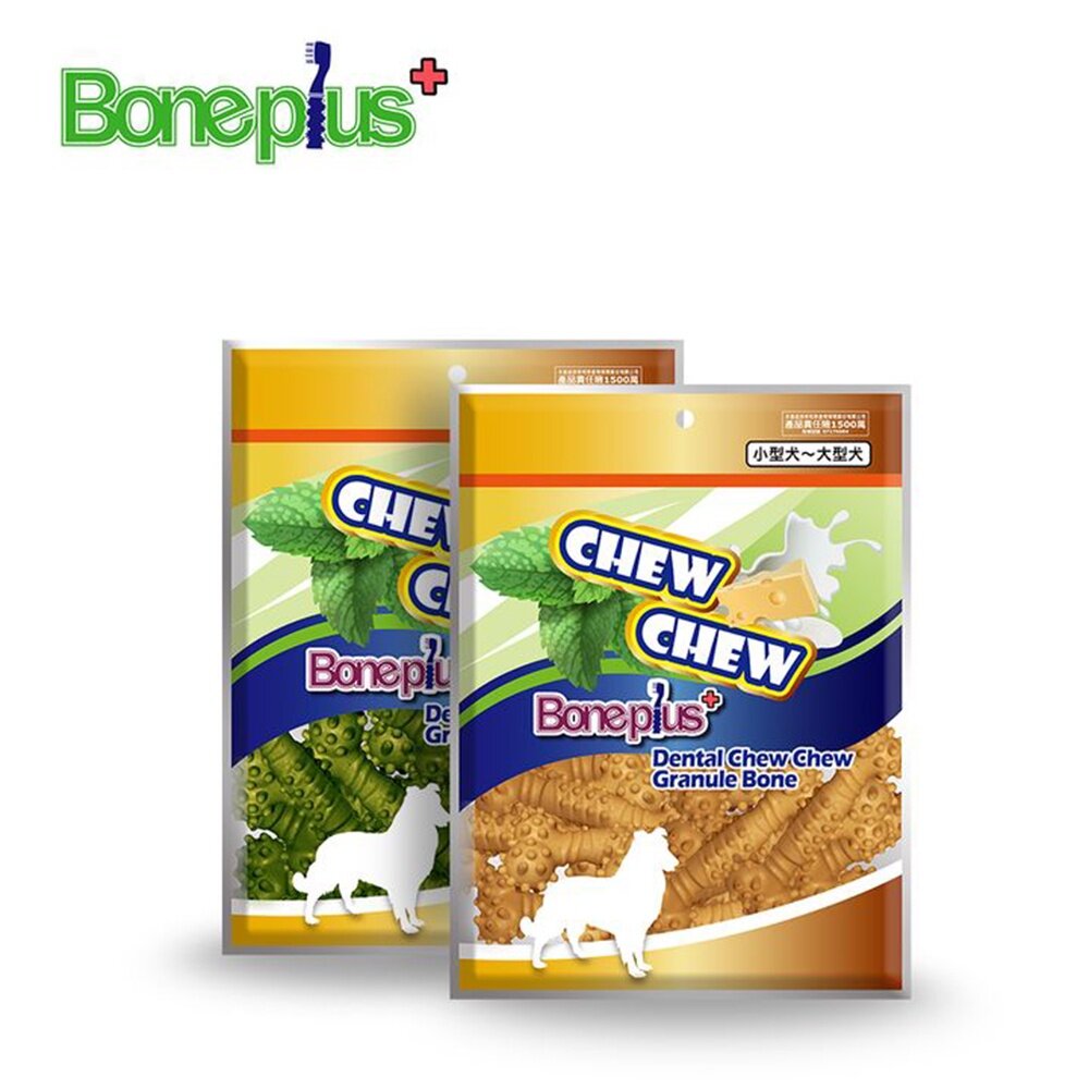 BONE PLUS 犬用潔牙顆粒嚼嚼骨 320g 天然起司 高鈣牛奶 清新草本 潔牙顆粒 嚼嚼骨 潔牙骨『WANG』-圖片-1