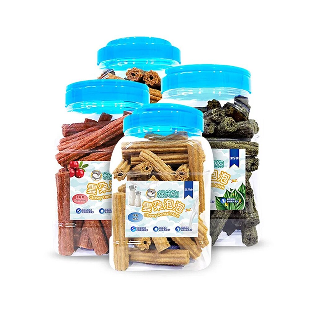 舒芙狗 雲朵泡泡潔牙骨桶裝 500g 家庭號 大份量 潔牙零食 犬用點心 狗零食 狗潔牙 狗零食『WANG』-圖片-1