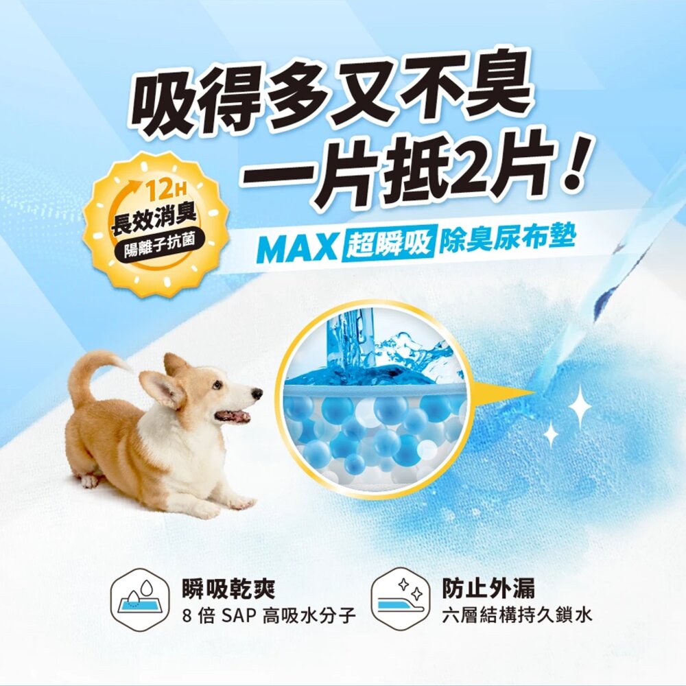DogCatStar 汪喵星球 消臭瞬吸尿布墊 狗尿布墊 超強吸收力 尿布墊 犬用尿墊『WANG』-圖片-2