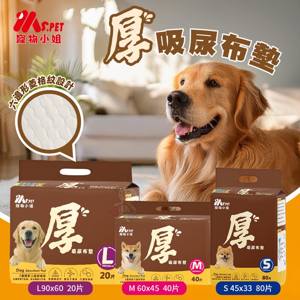 29276792874-Ms.pet 厚吸尿布墊  高效除臭尿布墊 狗尿布墊 超強吸收力 尿布墊 犬用尿墊『WANG』