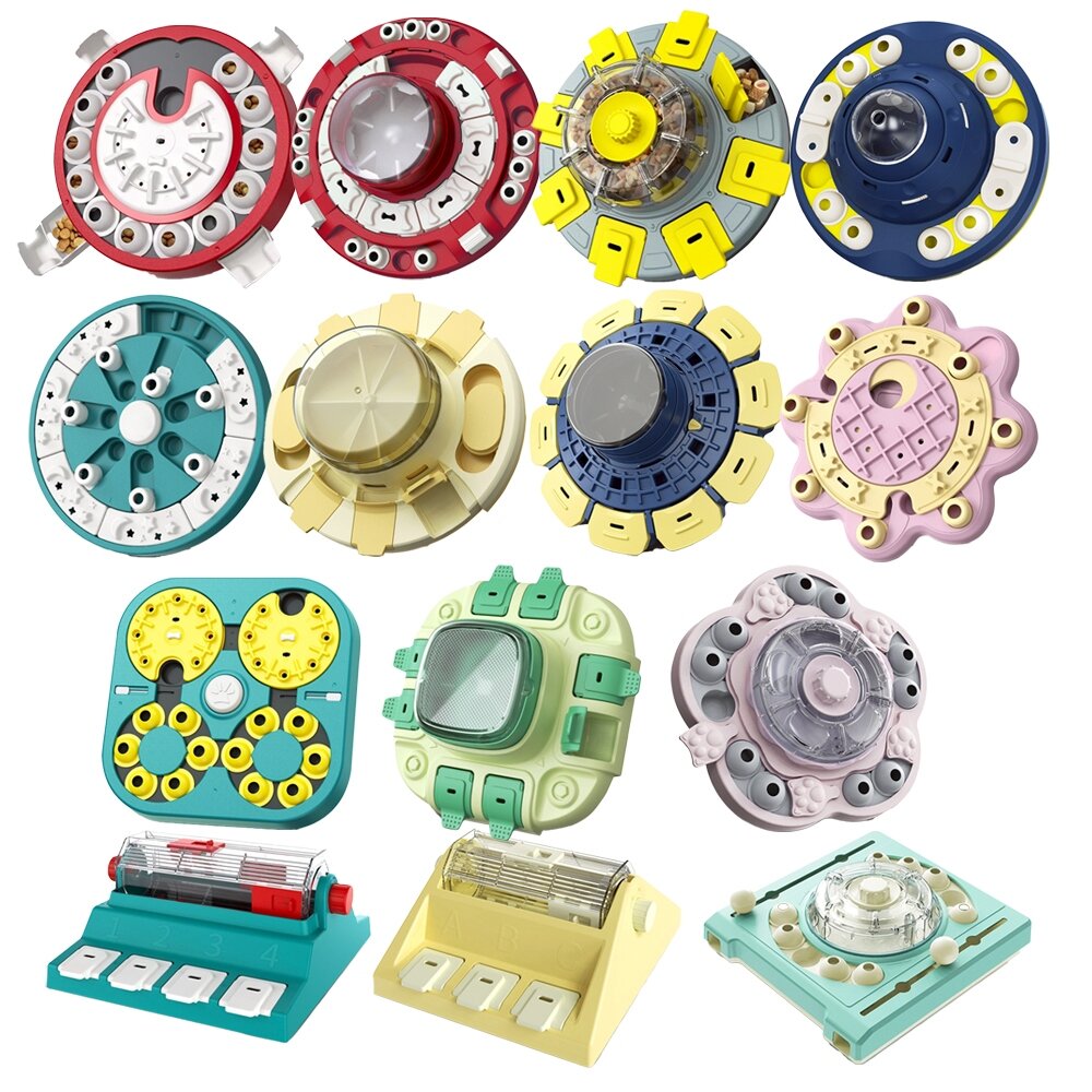 KADTC 狗玩具 餐趣館 轉轉智趣盤 智慧太陽花 棋盤大師 可調時旋轉慢食玩具 開飯益智玩具『WANG』-圖片-1