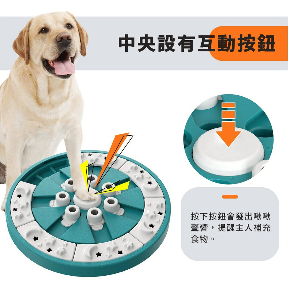 KADTC 狗玩具 餐趣館 轉轉智趣盤 智慧太陽花 棋盤大師 可調時旋轉慢食玩具 開飯益智玩具『WANG』-圖片-3