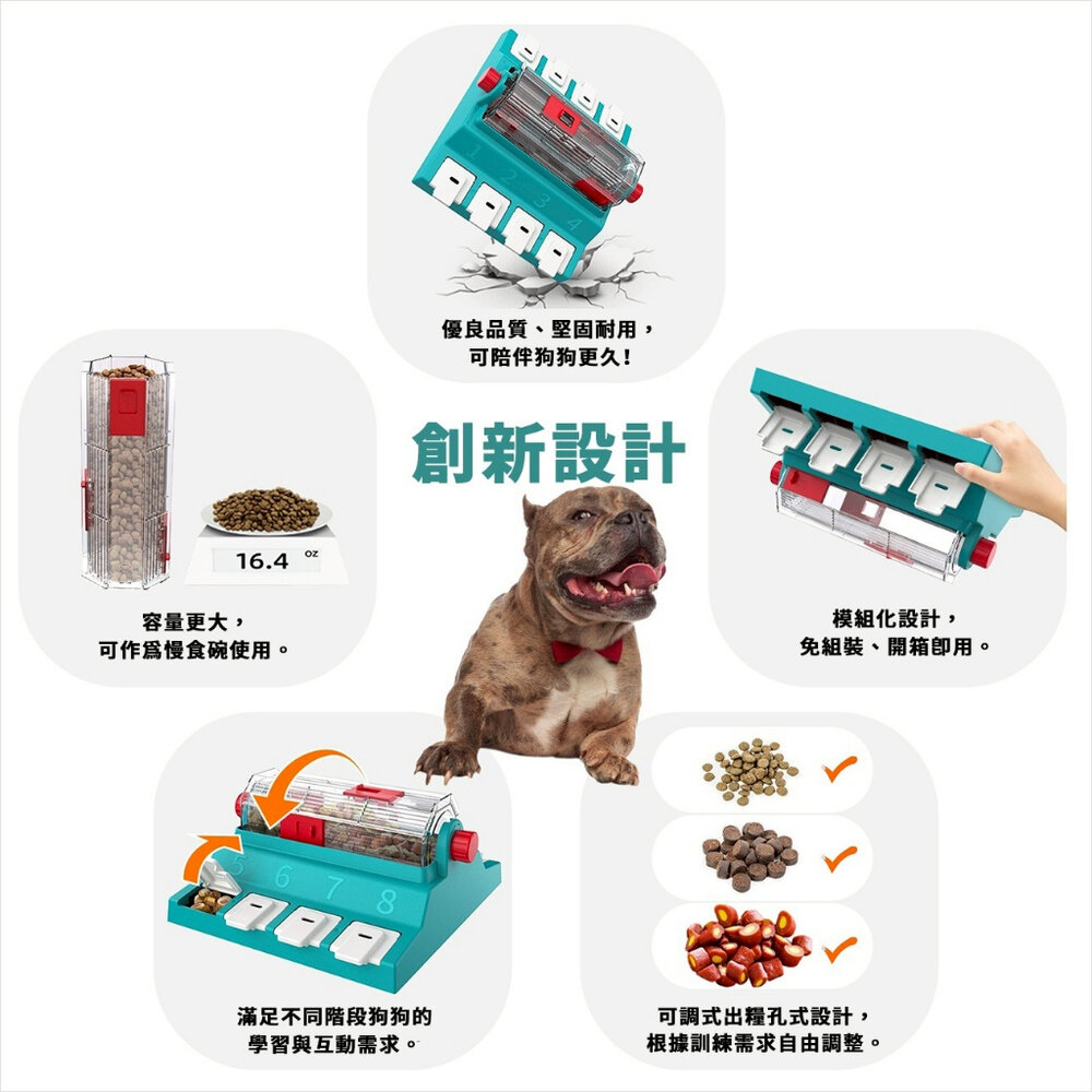 KADTC 狗玩具 餐趣館 轉轉智趣盤 智慧太陽花 棋盤大師 可調時旋轉慢食玩具 開飯益智玩具『WANG』-圖片-4