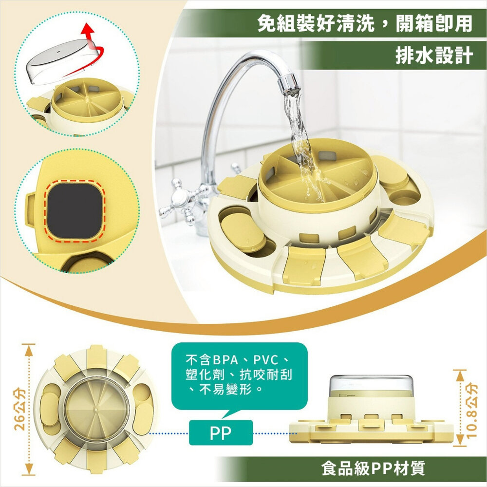 KADTC 狗玩具 餐趣館 轉轉智趣盤 智慧太陽花 棋盤大師 可調時旋轉慢食玩具 開飯益智玩具『WANG』-圖片-6