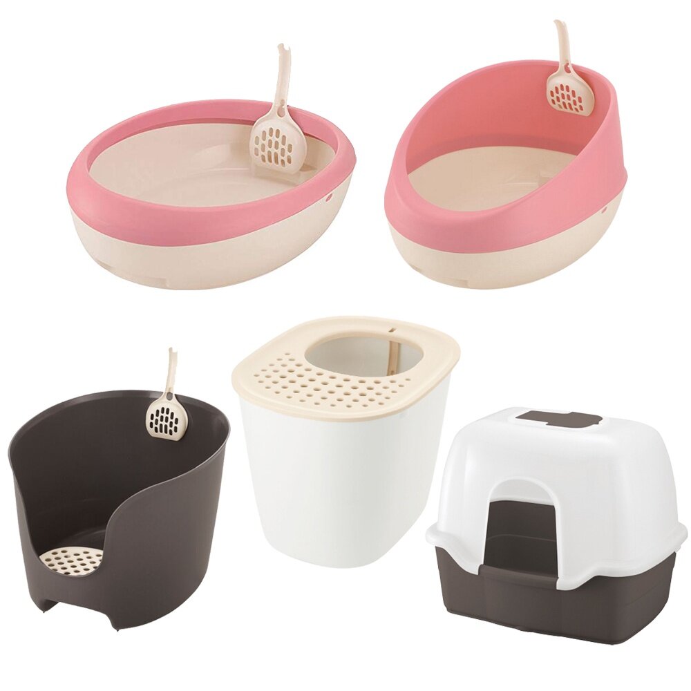 Richell 拉普蕾 貓砂盆系列 蛋型 半罩式 圍牆 不沾沙 方型貓便盆 原廠公司貨 貓砂盆『WANG』-圖片-1