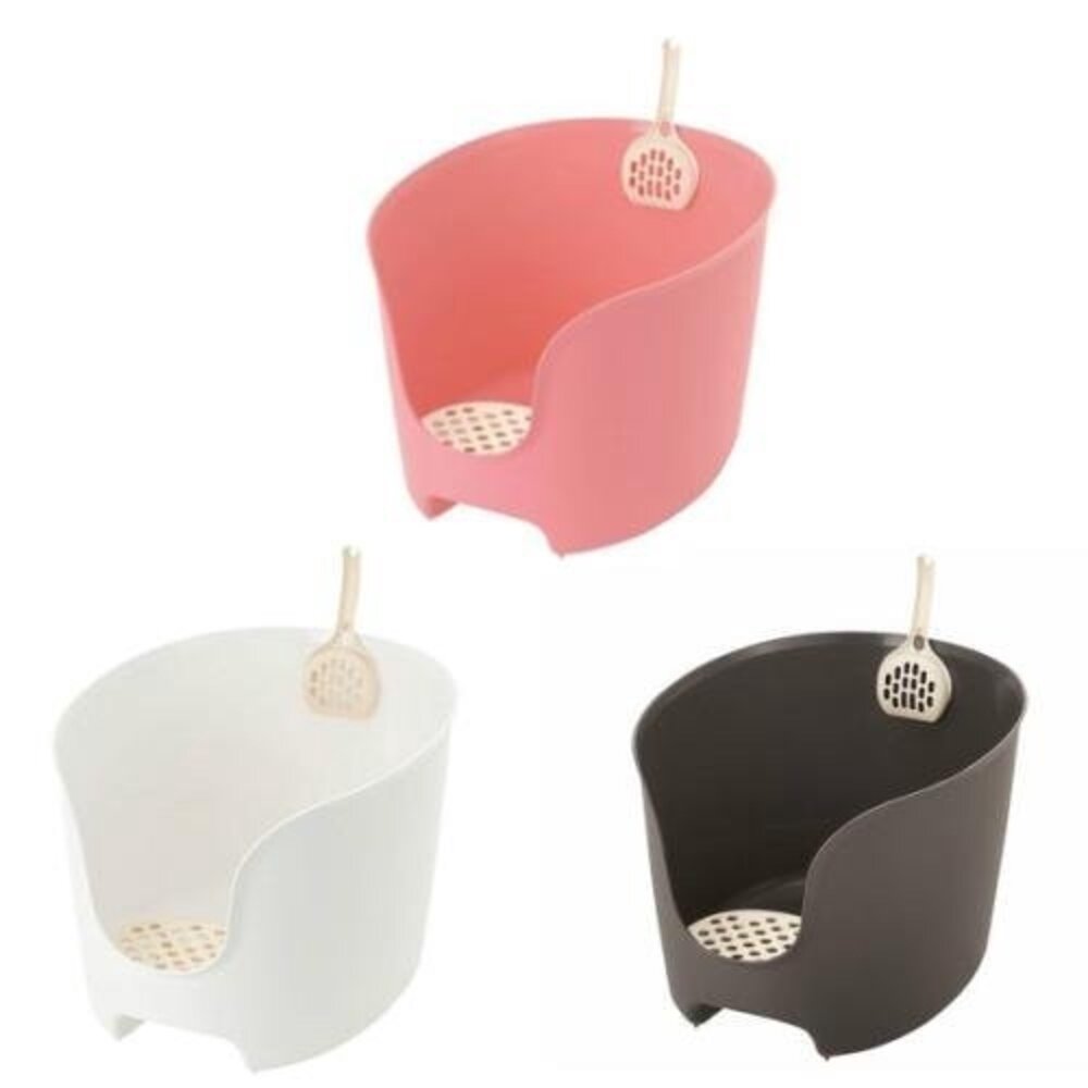 Richell 拉普蕾 貓砂盆系列 蛋型 半罩式 圍牆 不沾沙 方型貓便盆 原廠公司貨 貓砂盆『WANG』-圖片-6