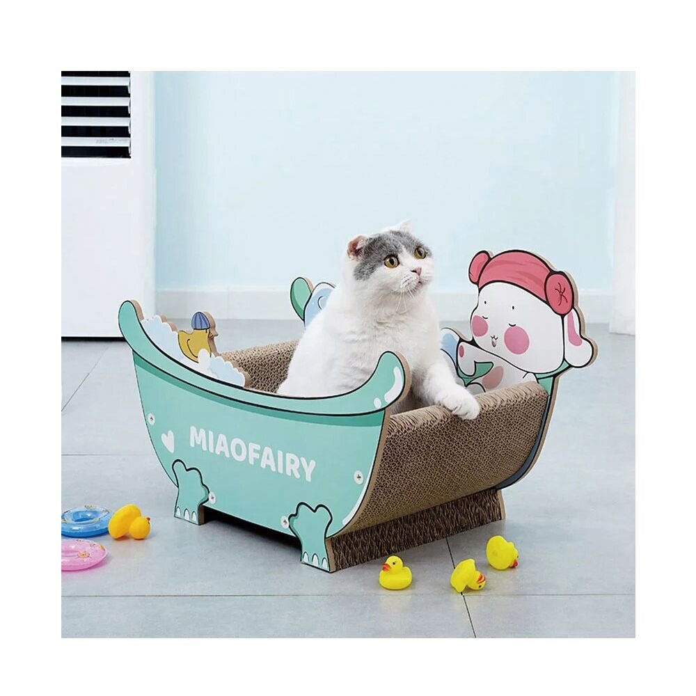 喵仙兒 造型貓抓板 月亮彎彎 耳朵翹翹 浴缸 仙人球 U型 骨型 貓巴士 奇諾菇菇 貓抓板『WANG』-圖片-3