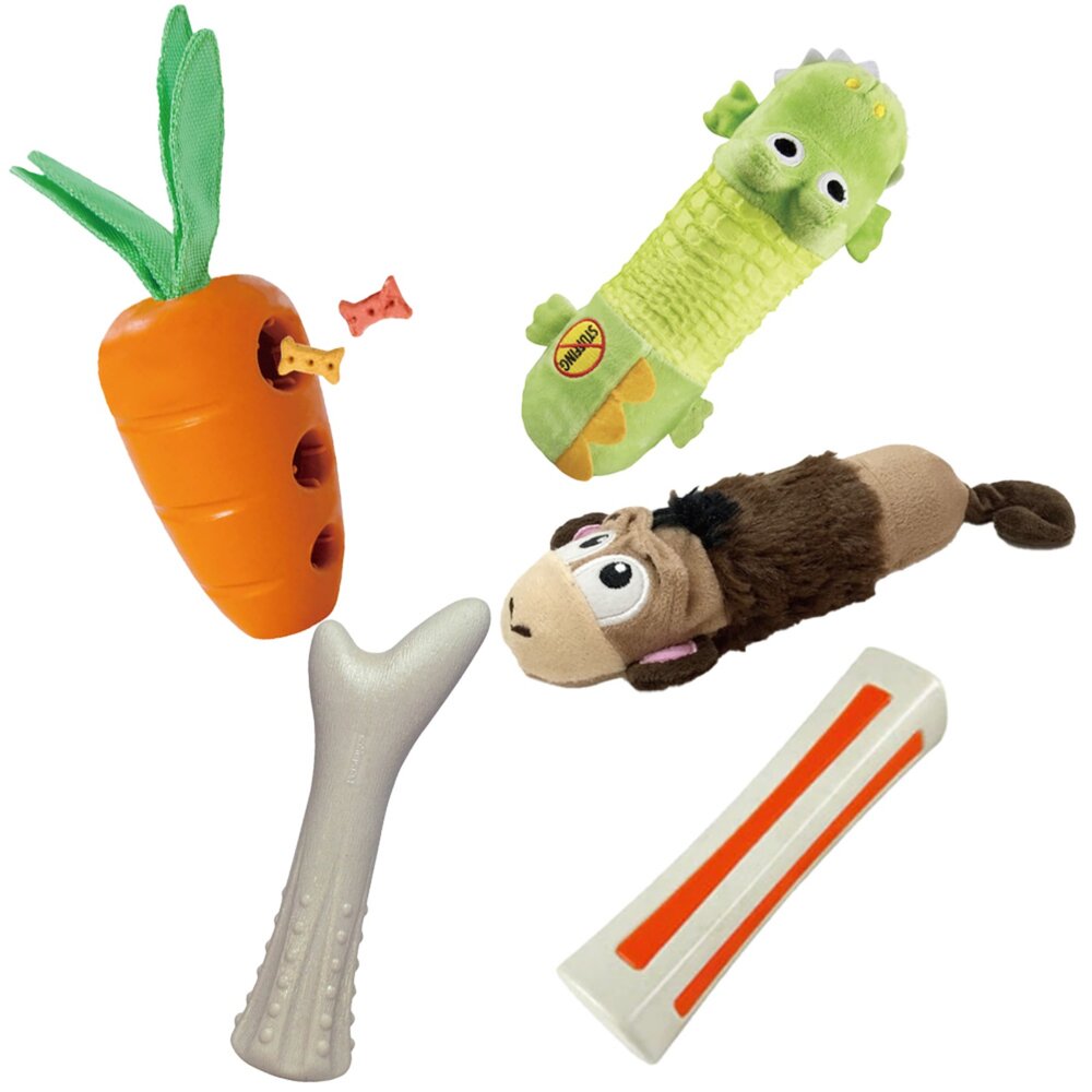 美國 Petstages 狗狗潔牙玩具 奇異鹿角 比漾咬咬骨 益智胡蘿蔔 嗶波鱷魚 猴子 益智玩具 狗玩具『WANG』-圖片-1