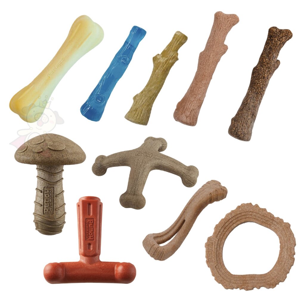 美國 Petstages 狗狗潔牙玩具 史迪克系列 BBQ 耐咬環 培根四角 耐咬 蘑菇 磨牙 啃咬 狗玩具『WANG』-圖片-1