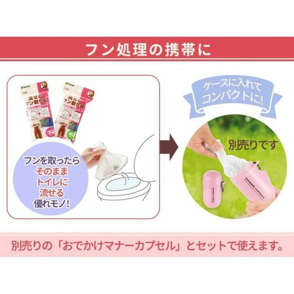 Richell 寵物外出撿便盒 輕巧好攜帶 寵物撿便袋30入 環保水溶性材料 可以丟進馬桶『WANG』-圖片-8