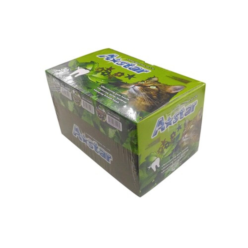 A-Star Bones AB貓星形薄荷潔牙骨15gx30包 輕巧包 木天寥 貓潔牙骨『WANG』-圖片-1