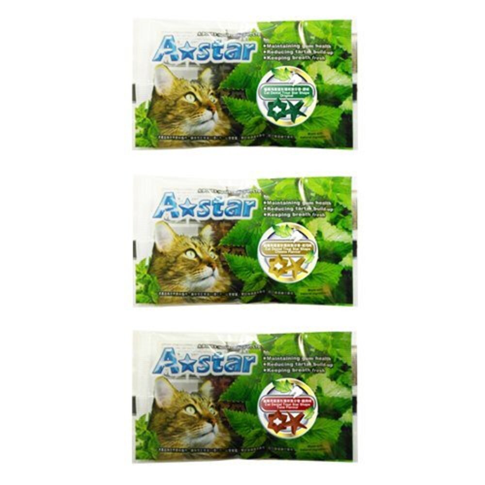 A-Star Bones AB貓星形薄荷潔牙骨15gx30包 輕巧包 木天寥 貓潔牙骨『WANG』-圖片-3