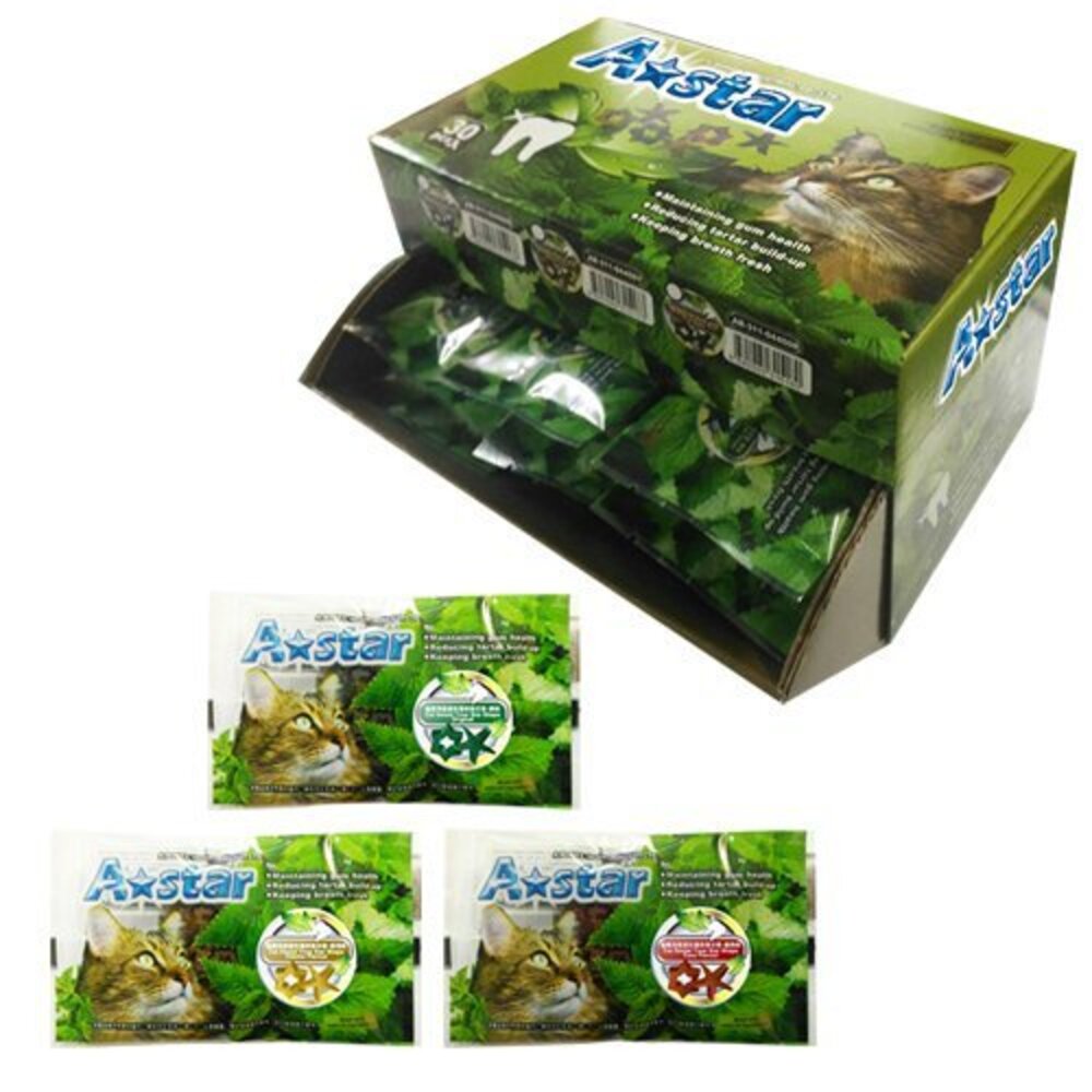 379359173-A-Star Bones AB貓星形薄荷潔牙骨15gx30包 輕巧包 木天寥 貓潔牙骨『WANG』