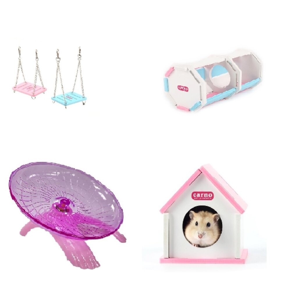 3810212547-CARNO 酷炫雷飛碟/趣味翹翹桶/粉彩鈴鐺小鞦韆/牧場風小屋/百變時間艙 小動物適用『WANG』