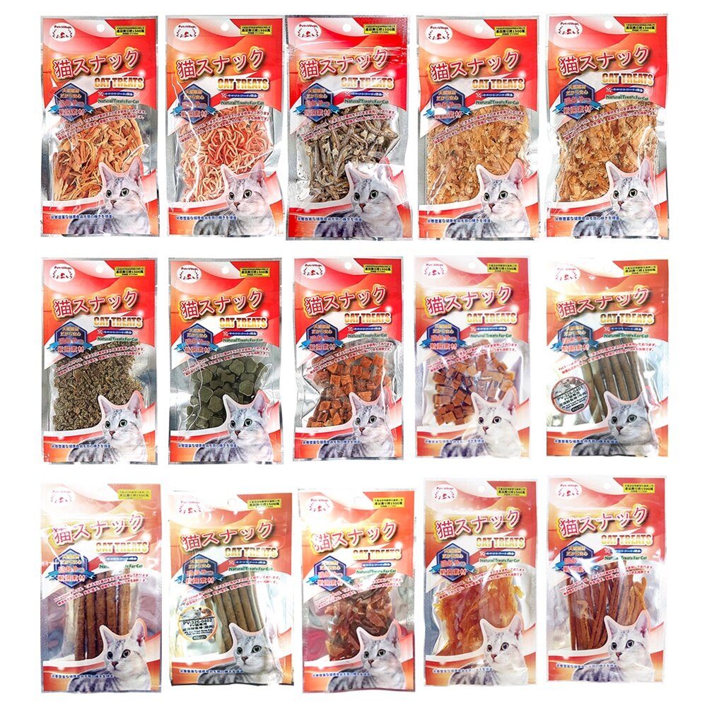 Pet Village 魔法村 PV貓零食 貓點心 貓肉條 丁香魚 雪花絲 薄荷片薄荷粒 貓點心『WANG』-圖片-1