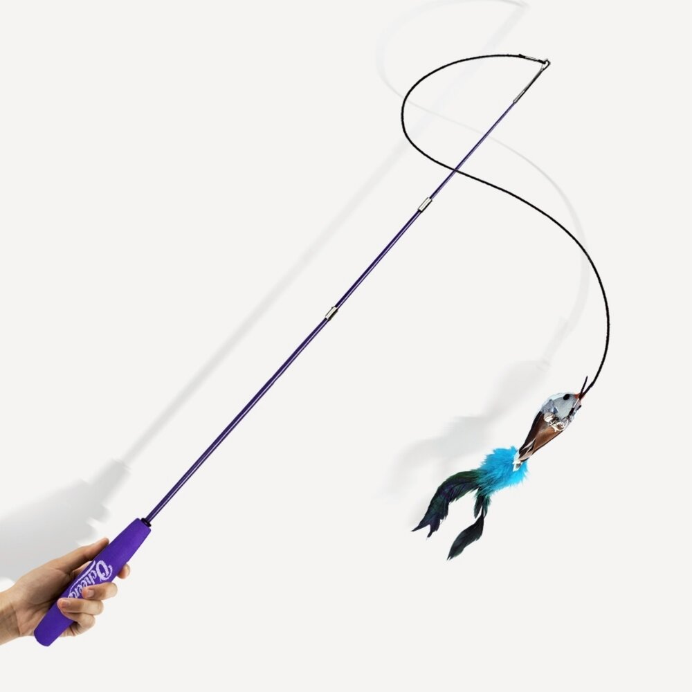 O'cheers 歡樂城市 貓咪伸縮逗貓棒 二節式 三節式 逗貓棒補充玩具 逗貓棒『WANG』-圖片-2