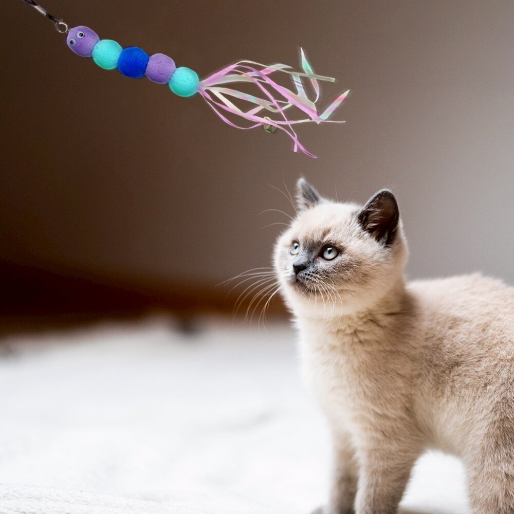 O'cheers 歡樂城市 貓咪伸縮逗貓棒 二節式 三節式 VEE 麂皮鼠逗貓棒 逗貓棒補充玩具 逗貓棒『WANG』-圖片-8