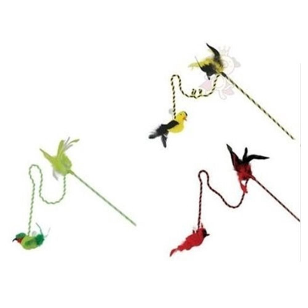 Play-N-Squeak 狂野森林 環保材質奇異鳥(發擬真鳥叫) 皇室鳥類 貓草音效魔仗 逗貓棒『WANG』-圖片-1