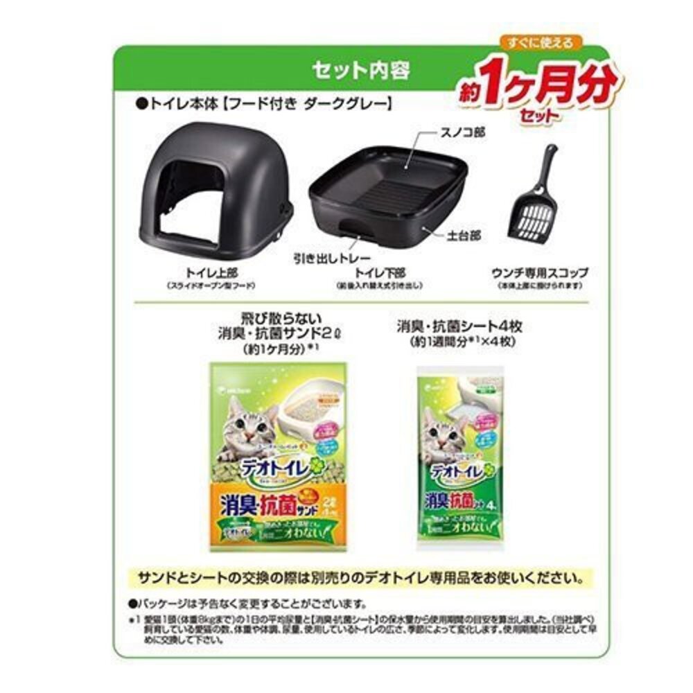 日本嬌聯 Unicharm消臭大師 半罩/全罩雙層貓砂盆【免運】 豪華全套組 日本原裝進口 貓砂盆『WANG』-圖片-5