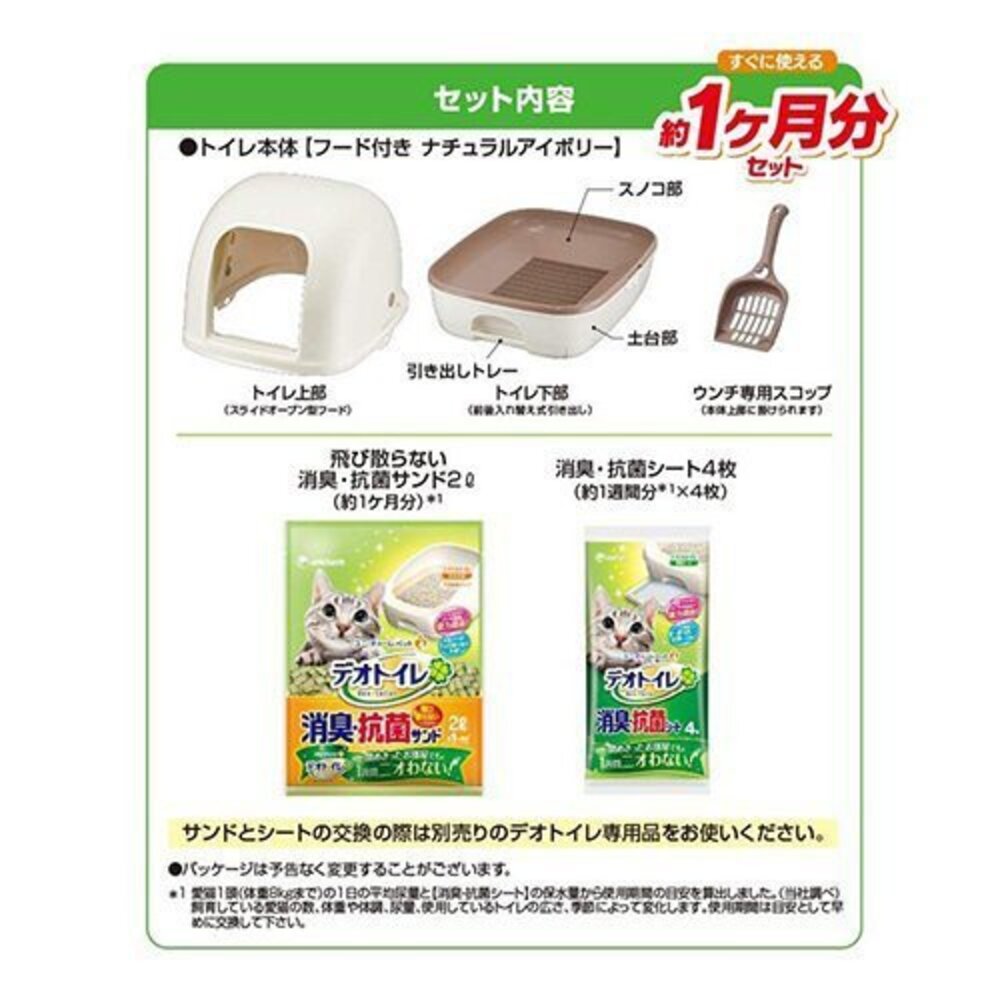 日本嬌聯 Unicharm消臭大師 半罩/全罩雙層貓砂盆【免運】 豪華全套組 日本原裝進口 貓砂盆『WANG』-圖片-6