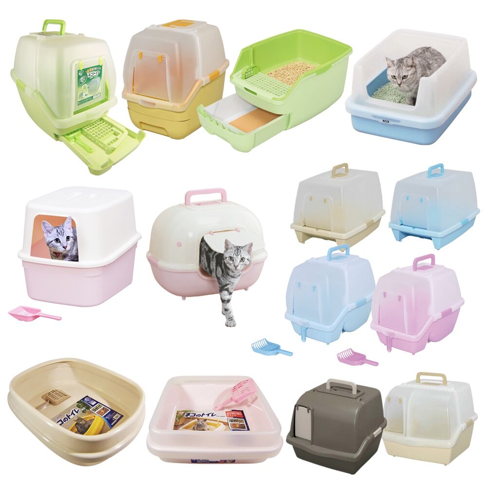 IRIS 貓砂盆 一週間大玉貓便盆 雙層貓便盆 半開放式 全覆蓋式 加大款 砂不漏 除臭貓便盆 貓便盆『WANG』-圖片-1