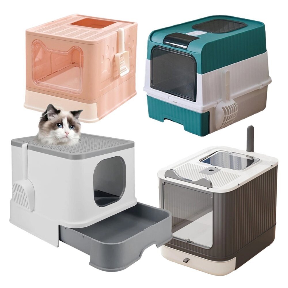 寵物專用水晶貓砂盆670-A 雙層貓砂盆 UrbanPaw 超大全封閉貓砂盆 抽屜式猫砂盆『WANG』-圖片-3