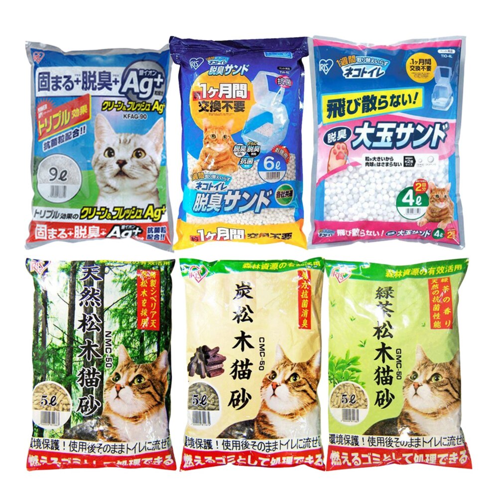 日本 IRIS 貓砂【多包組】大玉脫臭貓砂 一週間除臭貓砂 松木砂 抗菌貓砂 球砂 水晶貓砂『WANG』-圖片-1