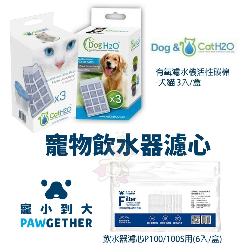 39289502-Dog&Cat H2O 有氧濾水機活性碳棉 寵小到大 飲水器濾心P100/P100S用 濾心『WANG』