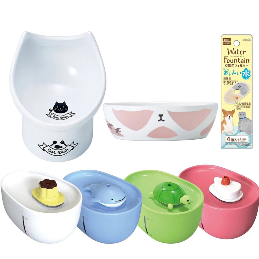 MARUKAN 犬貓飲水器 飲水器濾棉 濾心 貓用陶瓷碗 加高造型貓碗 寵物餐碗 寵物飲水器『WANG』-圖片-1