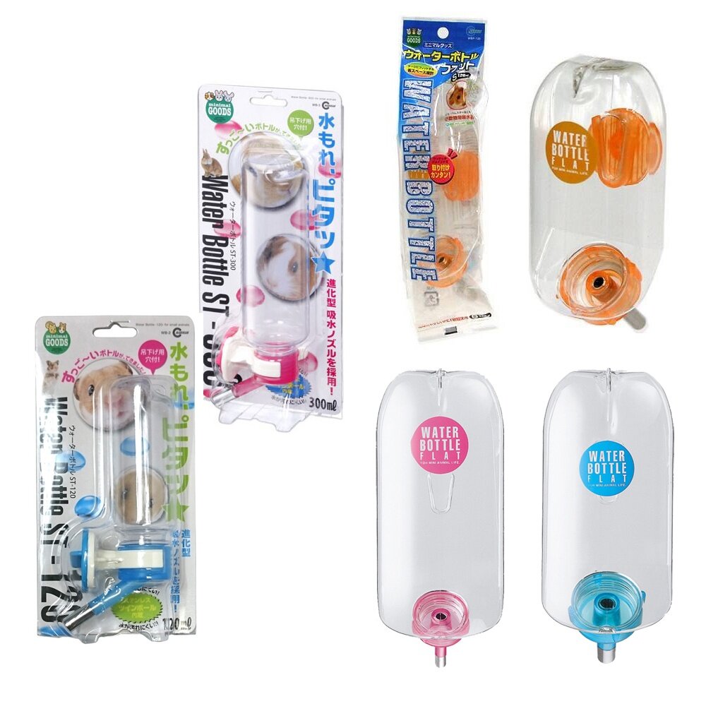 39372890-日本 Marukan 兔用透明飲水瓶 WBF扁平式水瓶 WB-1/WB-2/WB-3/WBF-600 『WANG』