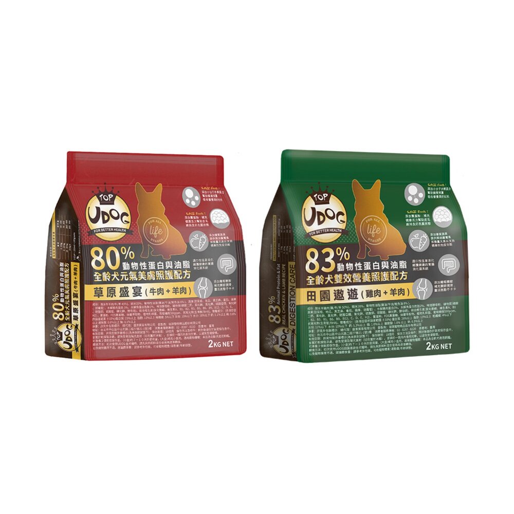 UDOG 全齡犬 2kg 田園遨遊 草原盛宴 狗乾糧 狗主食 狗飼料『WANG』-圖片-1