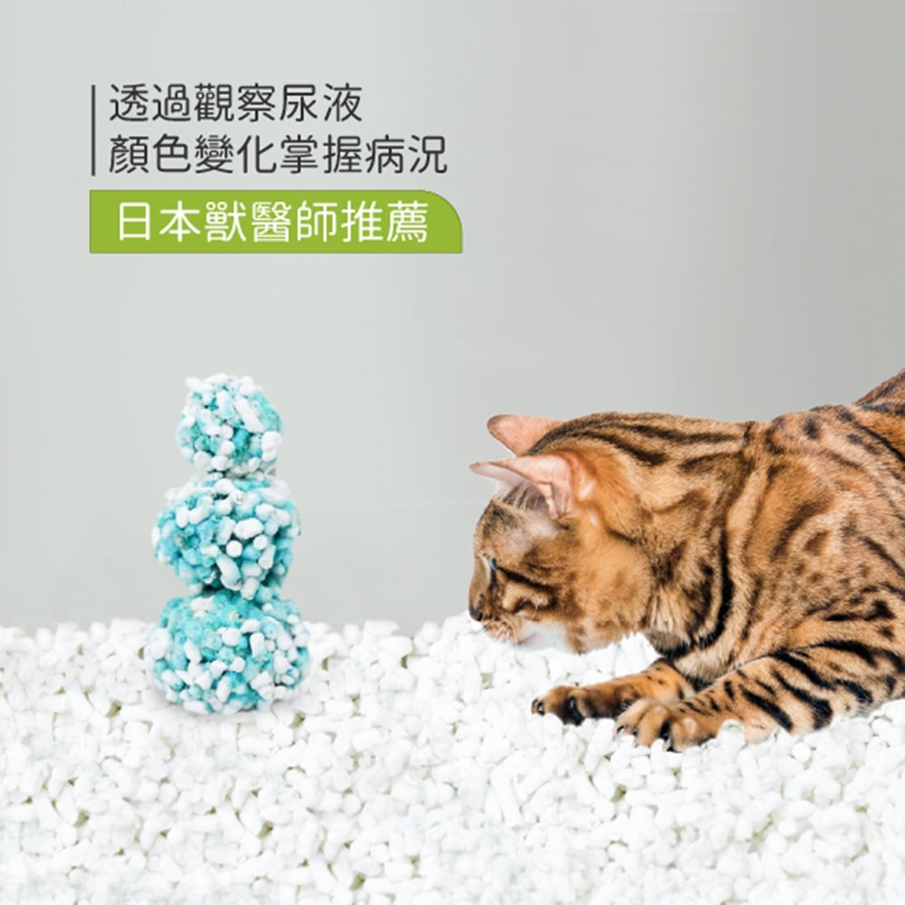 日本 藤浦 環保紙砂 Aatas cat 加冕貓 環保貓砂 變色紙砂 凝結型 可沖馬桶 貓砂『WANG』-圖片-4