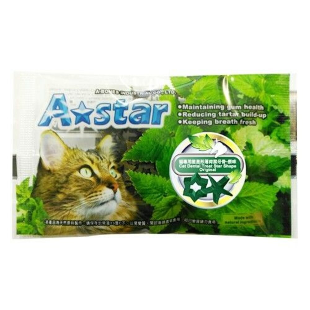 A-Star Bones AB貓星形薄荷潔牙骨 袋裝15gX6入(90g) 含貓薄荷 木天寥 貓潔牙骨『WANG』-圖片-7