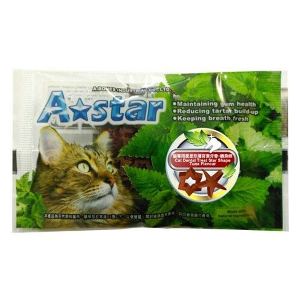 A-Star Bones AB貓星形薄荷潔牙骨 袋裝15gX6入(90g) 含貓薄荷 木天寥 貓潔牙骨『WANG』-圖片-9
