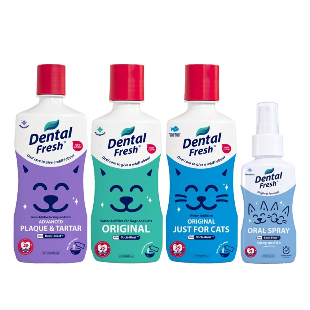 美國 DENTAL FRESH 潔牙白 新升級版 犬用 貓用 8OZ 17OZ 加強 美白 一般 口腔潔牙噴劑 狗狗-圖片-1