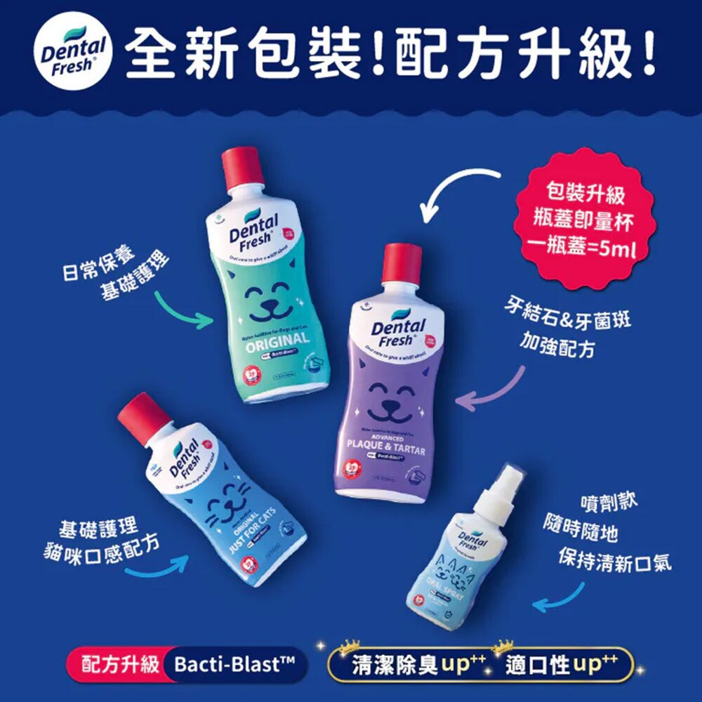 美國 DENTAL FRESH 潔牙白 新升級版 犬用 貓用 8OZ 17OZ 加強 美白 一般 口腔潔牙噴劑 狗狗-圖片-3