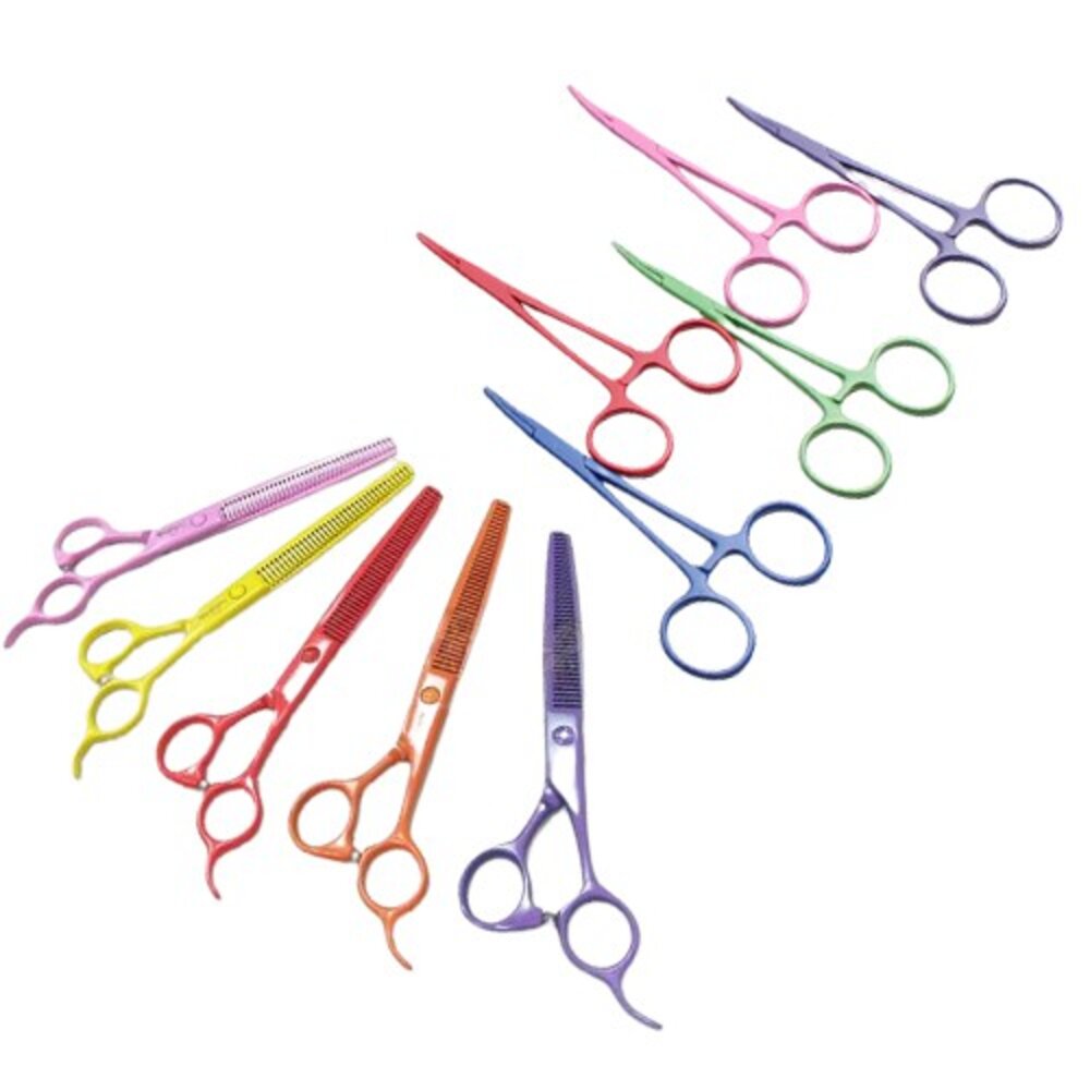 40018555-寵喵樂 日本不鏽鋼寵物專業用 Marley&Molly美容剪刀/止血鉗 拔毛鉗 直式 好輕鬆 隨機出色『WANG』