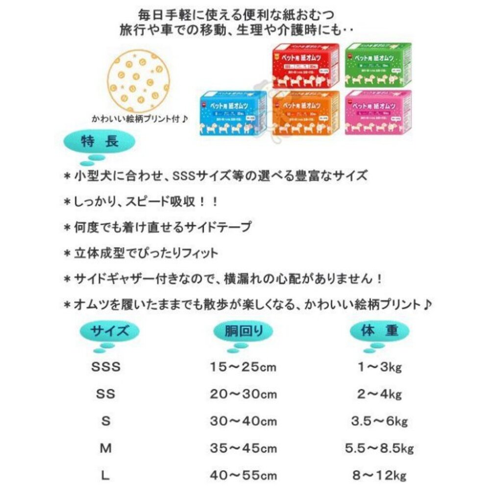 日本inuneru 狗兒爽 寵物尿褲 生理褲 寵物尿布『WANG』-圖片-4