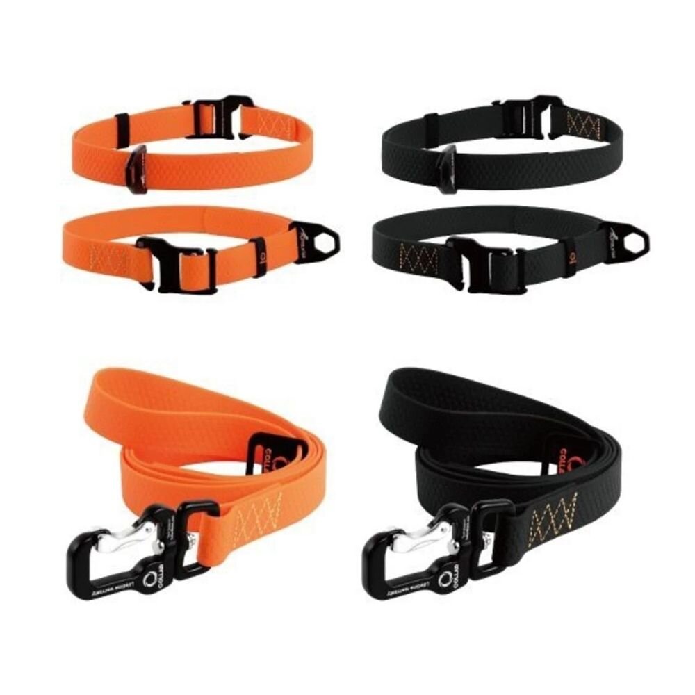 4247685771-扣樂 暴龍牽繩 暴龍項圈 犬用  橘/黑 表面柔軟且防水防滑 寵物項圈 寵物牽繩『WANG』