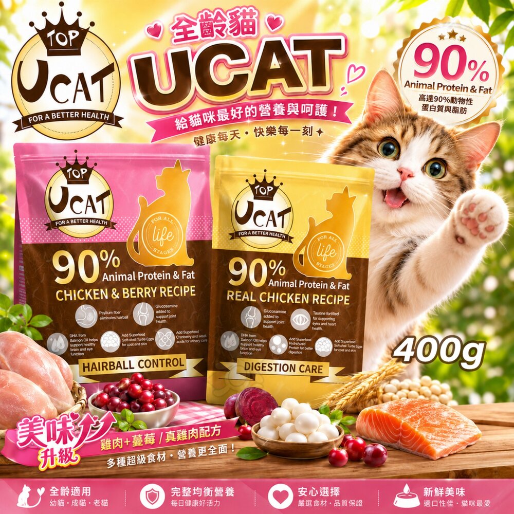 4742375258-UCAT 全齡貓 400g 莓好生活 鄉村樂活 高蛋白 貓乾糧 貓主食 貓飼料『WANG』