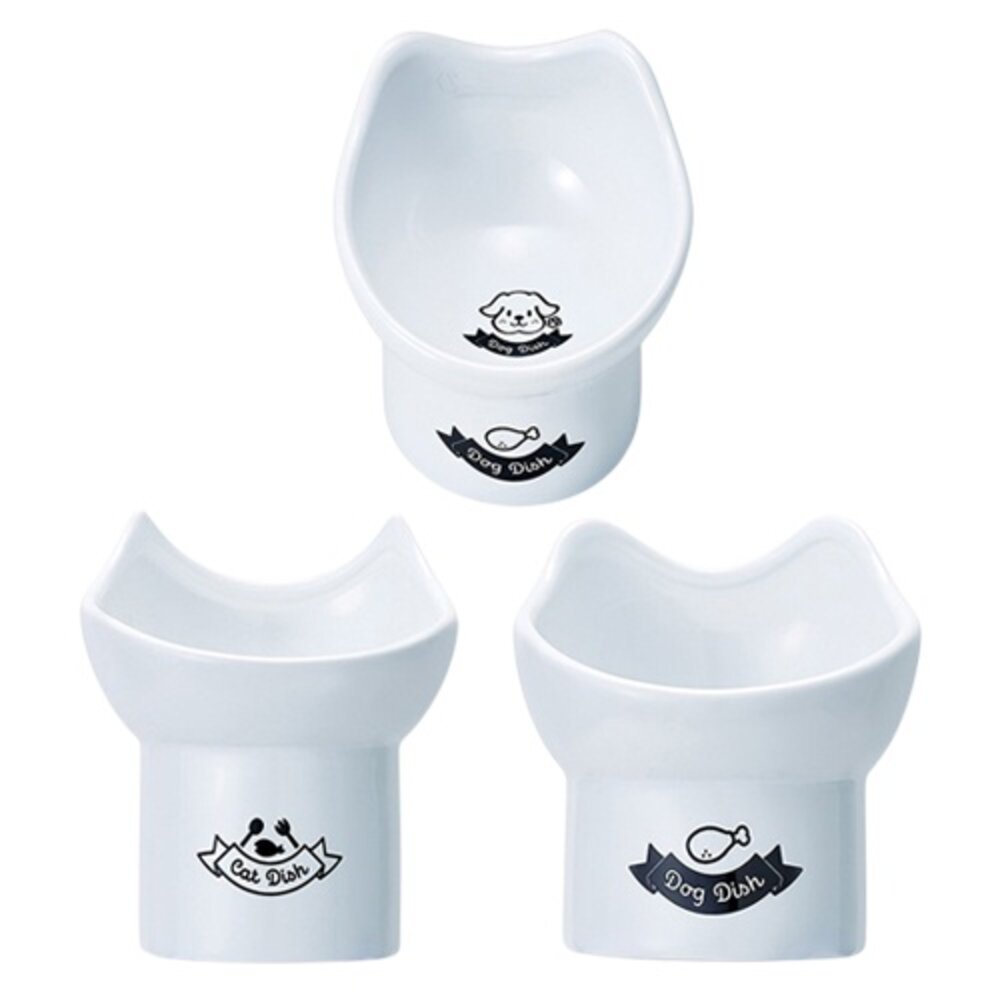 5337563141-日本 MARUKAN 加高造型犬碗/貓碗 餐具內部有邊框不易溢出 犬貓適用『WANG』