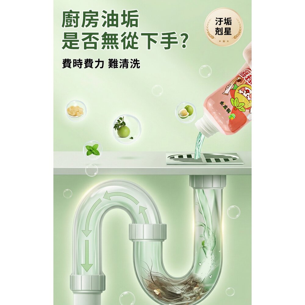 【浴室廚房強效清潔組】柚享淨|除垢+通管雙效搭配(除水垢泡沫500ml+通水管凝膠350ml)『WANG』-圖片-7