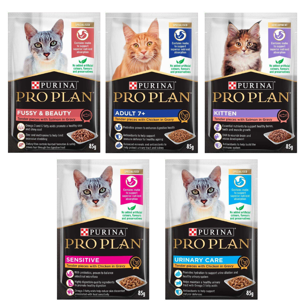 PROPLAN 冠能 功能性主食餐包 85g【單包】 幼貓 成貓化毛 泌尿保健 敏感膚質照護 熟齡貓 貓餐包『WANG』-圖片-1