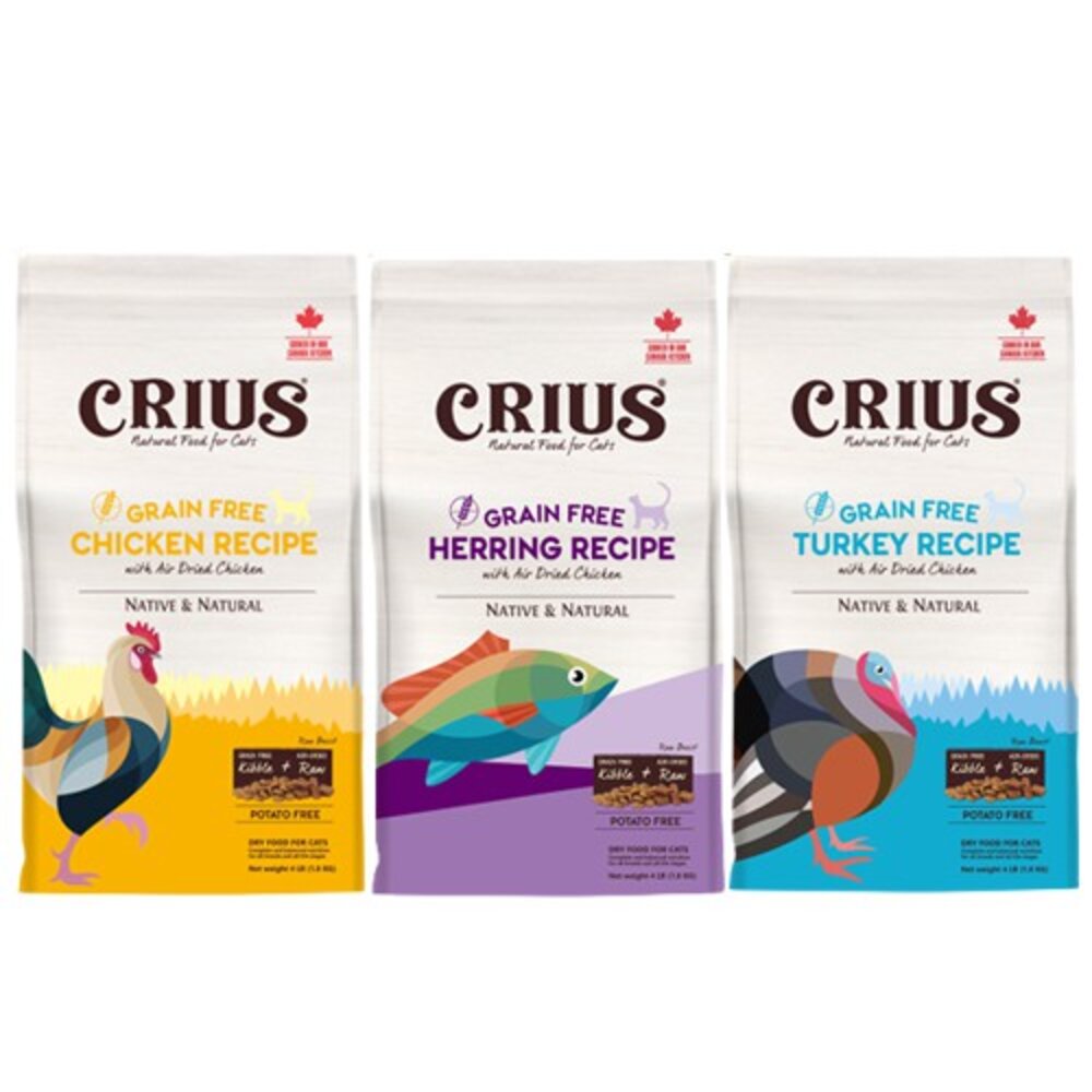 CRIUS 克瑞斯 天然無榖貓糧 4LB-12LB 白鮭魚/火雞肉/雞肉 天然風乾肉塊 貓糧『WANG』-圖片-1