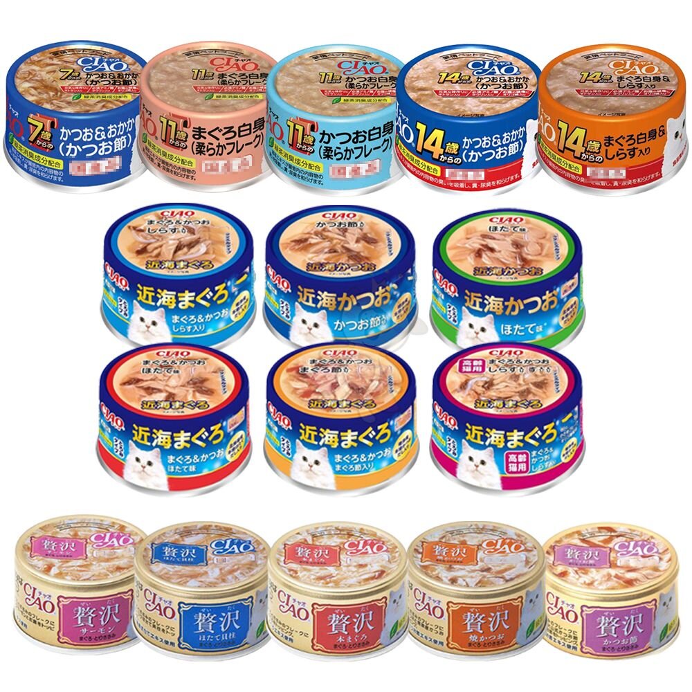 6053789448-日本 CIAO 貓罐頭【24罐組】台灣公司貨 特齡罐 近海罐  奢華寵愛罐 貓罐頭『WANG』